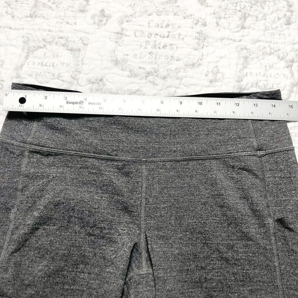 Lululemon Pace Rival Crop Leggings Pockets Size 8 Gray Black Heather 23" - Picture 8 of 9